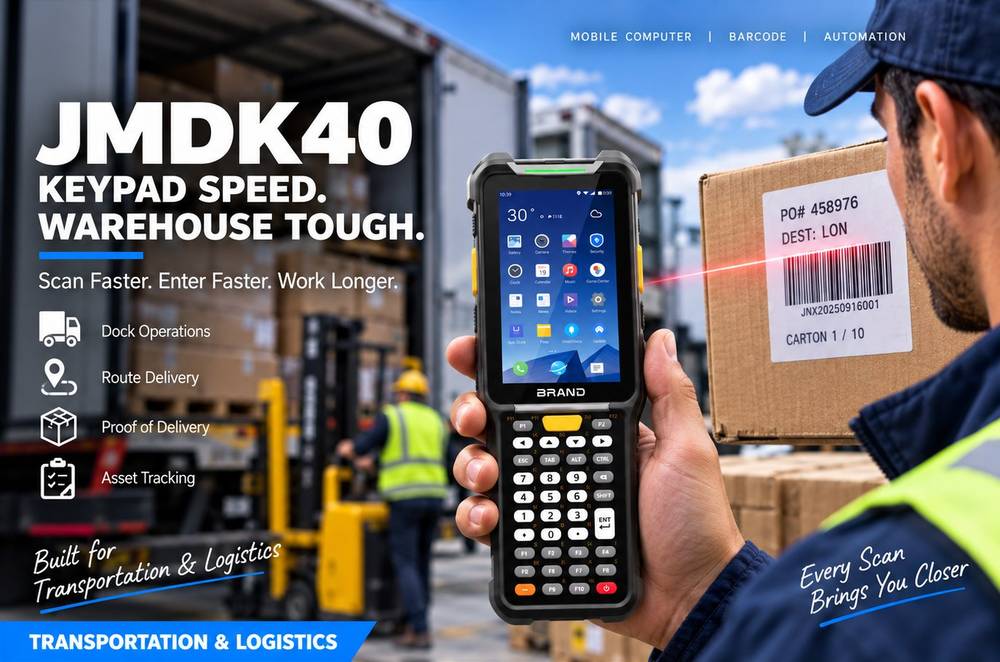 JMDK40 in transportation and logistics — dock operations, route delivery, proof of delivery and asset tracking